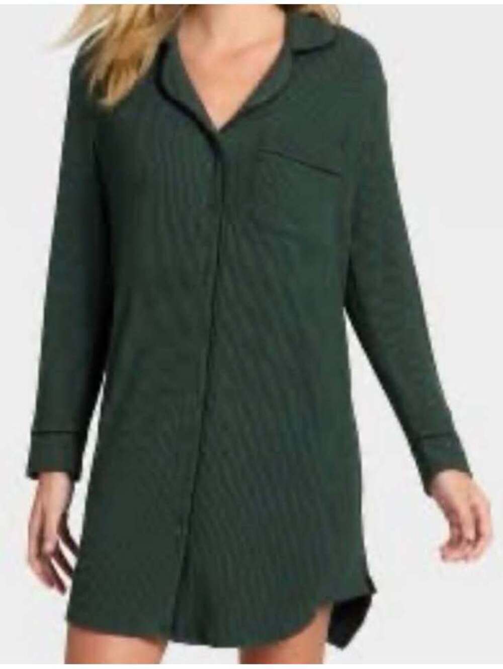 Auden Ribbed Long Sleeve Sleep Shirt size 1x